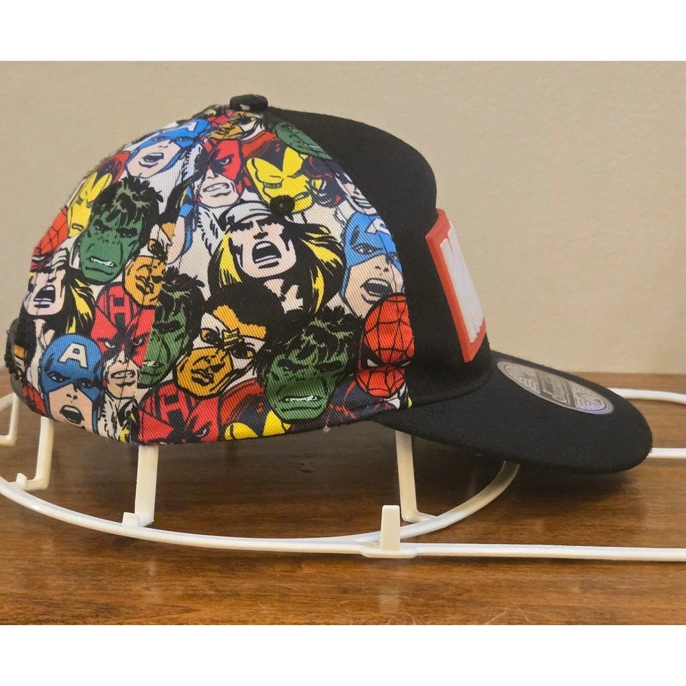 Marvel Avengers Kids Snapback Hat Black Multicolor Comic Print 326-05-0118 OSFM